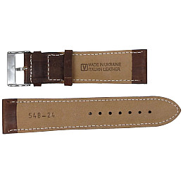 Ремешок для часов из кожи Mykhail Ikhtyar 24 мм Коричневый (S548-24S brown)