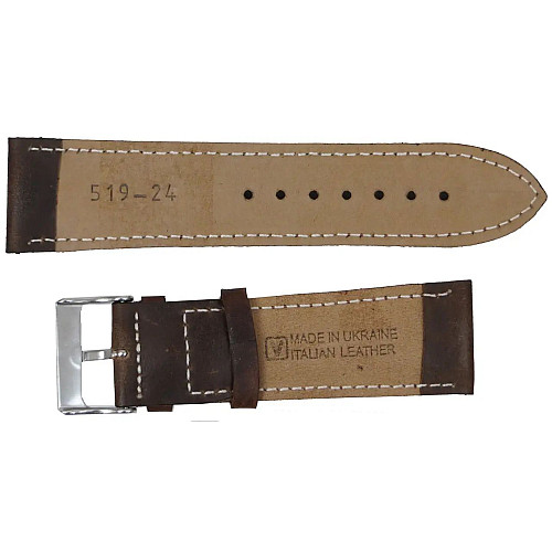 Ремешок для годинників Mykhail Ikhtyar з шкіри 24 мм Коричневий (S519-24S brown)