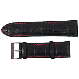 Ремешок для годинників Mykhail Ikhtyar з шкіри 24 мм Чорний (S607-24-1S black)