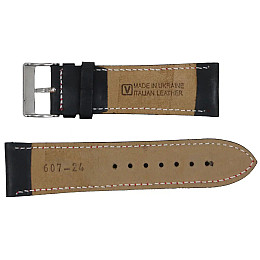 Ремешок для часов Mykhail Ikhtyar из кожи 24 мм Черный (S607-24S black)