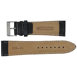 Ремешок для часов Mykhail Ikhtyar из кожи 24 мм Черный (S606-24S black)