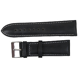 Ремешок для годинників Mykhail Ikhtyar з шкіри 24 мм Чорний (S659-24S black)