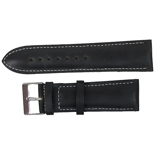 Ремешок для годинників Mykhail Ikhtyar з шкіри 24 мм Чорний (S659-24S black)