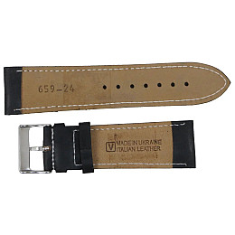 Ремешок для часов Mykhail Ikhtyar из кожи 24 мм Черный (S659-24S black)