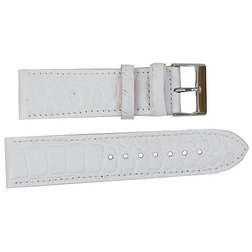 Ремешок для годинників Mykhail Ikhtyar з шкіри 24 мм Білий (S001-24S white)