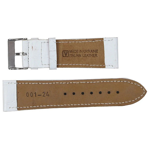 Ремешок для годинників Mykhail Ikhtyar з шкіри 24 мм Білий (S001-24S white)