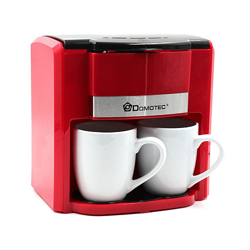 Кофеварка электрическая Domotec MS-0705 на две чашки 500W Red