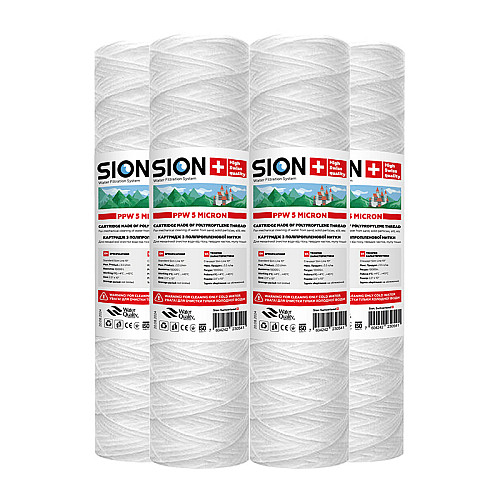 Комплект картриджей из полипропиленовой нити Sion 2,5x10 5 мкм 4 шт
