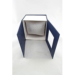 Подарочна коробка для годинників з подушечкою Україна ТД Синьо-біла 90х85х60 мм