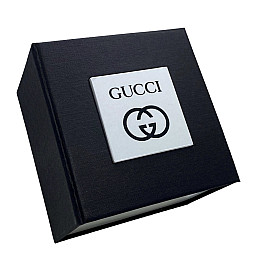 Подарочная упаковка-коробка для часов Gucci черный 90х90х60 мм