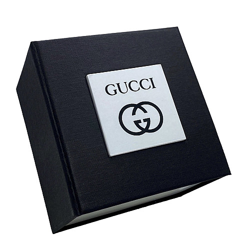 Подарочная упаковка-коробка для часов Gucci черный 90х90х60 мм
