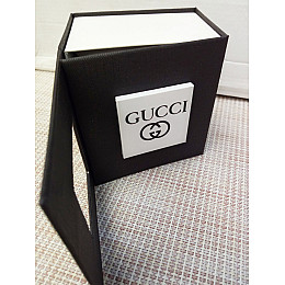 Подаркова упаковка-коробка для годинників Gucci чорна 90х90х60 мм