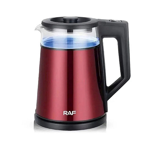 Електрочайник скляний дисковий 1,8 л RAF 7815 2000 Вт Червоний