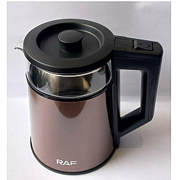 Електрочайник скляний дисковий 1,8 л RAF 7815 2000 Вт Коричневий