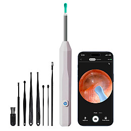 Прилад для видалення вушної сірки з камерою Brillix 1296P Білий (PO-White)