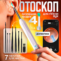 Прибор для удаления ушной серы с камерой Brillix 1296P Белый (PO-White)