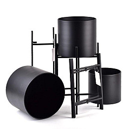 Кашпо на подставках  металлическиеFlora Swen 3 шт Черный (SK000247)