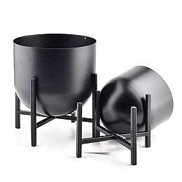 Кашпо на подставках  металлическиеFlora Swen 3 шт Черный (SK000247)