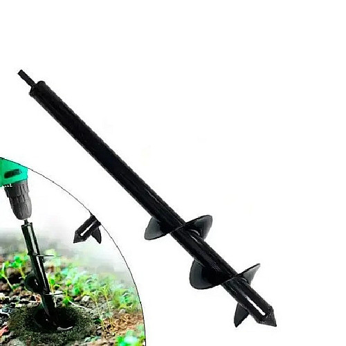 Бур для земли на дрель спиральное сверло 8x45 см AgroDim