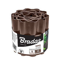 Бордюр хвилястий газонний 9м х 10см коричневий Bradas