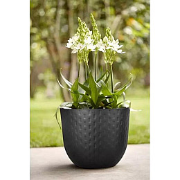 Вазон Elho fuente grains 30*24см чорний 12 л