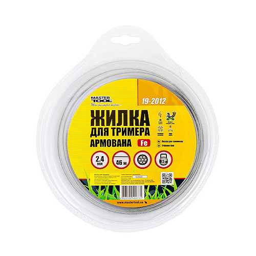 Леска для триммера КОРД со стальным сердечником 2.40 мм 46 м (блистер) MASTERTOOL