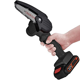 Акумуляторна ланцюгова міні-пила сучкоріз для обрізки дерев trees Mini Electric CHAIN SAW Black 1 АКБ (3_03784)