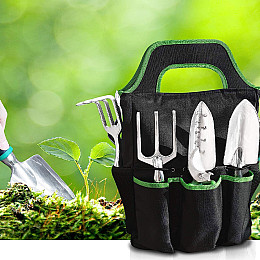 Набір садовий Lesko CG-2023 Green 9 предметів з сумкою рукавичками для городу 
