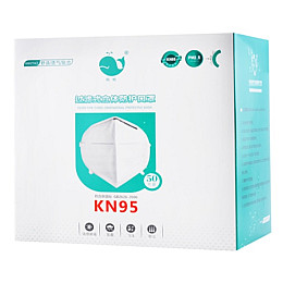 Респиратор маска пятислойная с угольным фильтром KN95 PM 2.5 ANGTAI One Size Белый