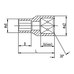 Насадка шестигранная короткая 1/2" 12мм CrV ULTRA (6070122)