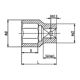 Насадка шестигранная короткая 1/2" 22мм CrV ULTRA (6070222)