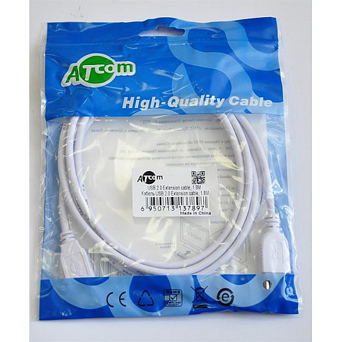 Кабель Atcom подовжувач USB2.0 AM/AF 1.8 м феритовий фільтр