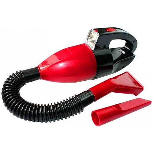 Пылесос для авто Car vacum cleaner 0267 с фонариком 12 V контейнер 200 Красный с черным
