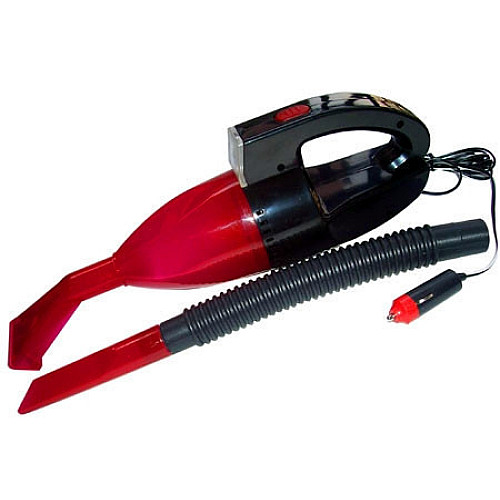 Пылесос для авто Car vacum cleaner 0267 с фонариком 12 V контейнер 200 Красный с черным