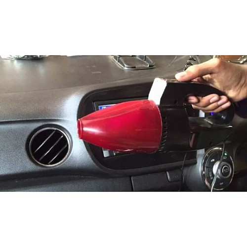 Пылесос для авто Car vacum cleaner 0267 с фонариком 12 V контейнер 200 Красный с черным