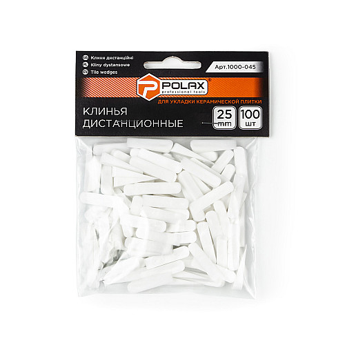 Клинья для плитки Polax дистанционные 25 мм (кол-во в упаковке 100 шт.) (1000-045)