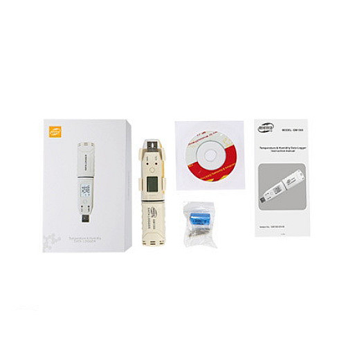 Регистратор влажности и температуры (даталоггер) USB, 0-100%, -30-80°C BENETECH GM1365