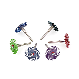 Набор абразивных щеток для полировки 6 шт + держатель