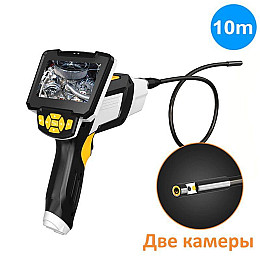 Ендоскоп для авто технічний з 2-ма камерами Inskam 112-10 Dual, 8 мм, з 4.3" екраном, Full HD запис, кабель 10 метрів (100718)