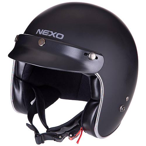 Мотошлем для чоппера NEXO ECE22-05 поликарбонат, фиберглас, р-р XL Черный (PT1171)