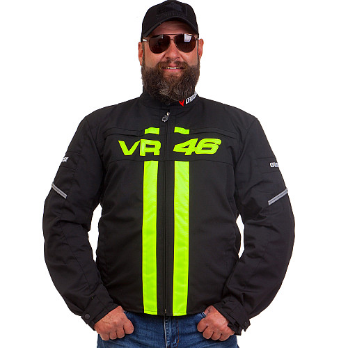 Мотокуртка текстильная с защитой DAINESE VR-46 XL-48-52 Черный-салатовый PT1489
