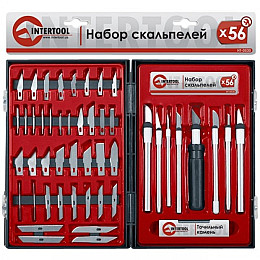 Набір скальпелів у пластиковому футлярі INTERTOOL HT-0530 56 од