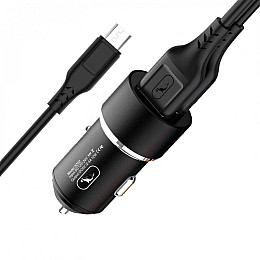 Автомобильное зарядное устройство Sky Dolphin SZ02V Aluminium 2USB 2.4A Black AZP-000073