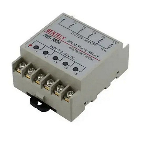 Реле твердотельное однофазное SSR PN5-10DA 10А DC-AC 5-канальное
