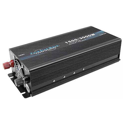 Инвертор напряжения HOULI 3000W 12V в 220V Чистый синус с ЖК-дисплеем Черный (IN3W12VZK)