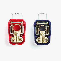 Быстросъёмные клеммы Baex для аккумуляторов, медно-латунный сплав, в комплекте 2 шт синий-красный