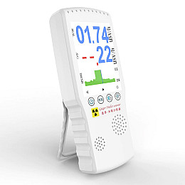 Дозиметр радіації радіометр лічильник гейгера з великим на акумуляторі Meterk Air-02 LCD Білий (100845)