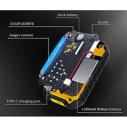 Дозиметр радіації професійний радіометр акумуляторний Fnirsi GC-01 Чорний/жовтий (100922)