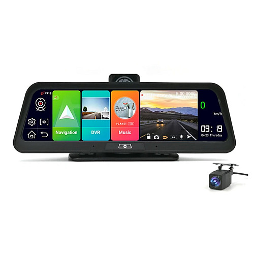 Відеореєстратор на торпеду RIAS DVR E98 10" IPS 4G GPS з двома камерами 2/32 Gb Android 8.1 Black (3_01143)