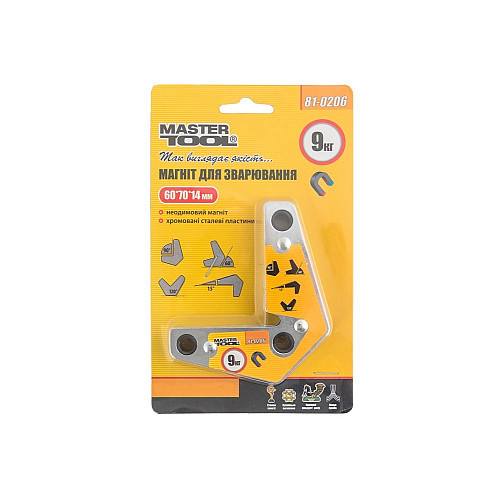 Магнит угловой для сварки MASTERTOOL GM 9 кг 15/60/90/120° неодимовый магнит (81-0206)